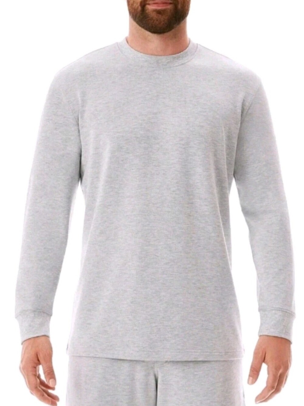 Men's Long-Sleeve Crewneck Shirt in Heather Gray